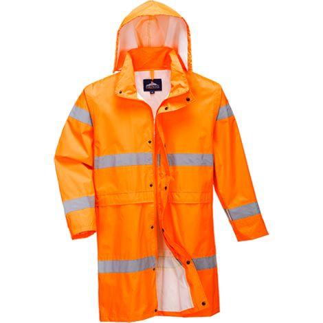 Manteau de pluie haute visibilité premium Orange, Longueur cm : 100 cm, Taille : S_0