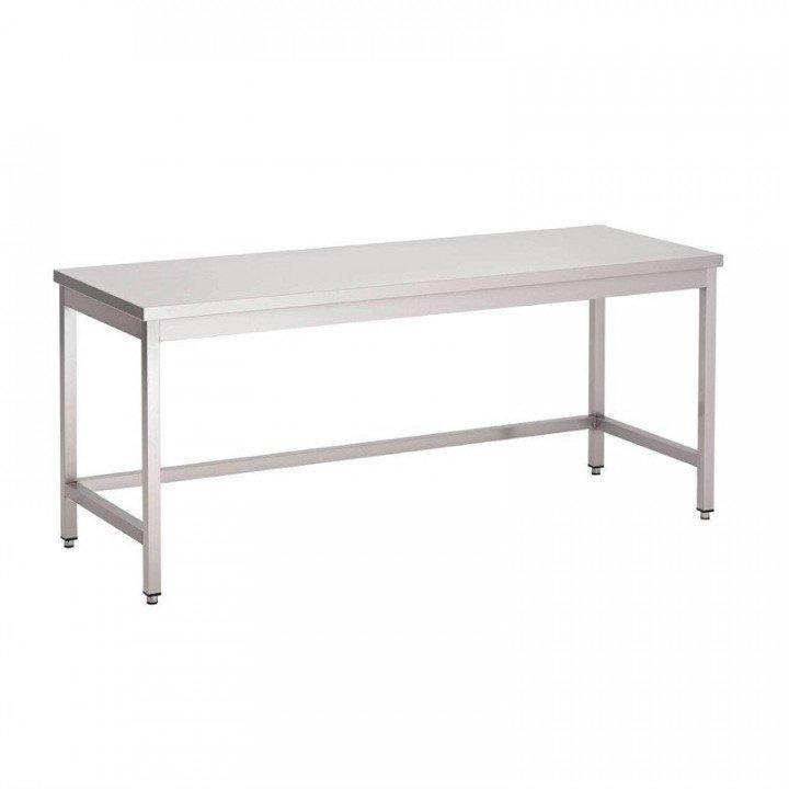 Table inox sans étagère basse (L)2000 x (P)700 x (H)850 mm, sans dosseret_0