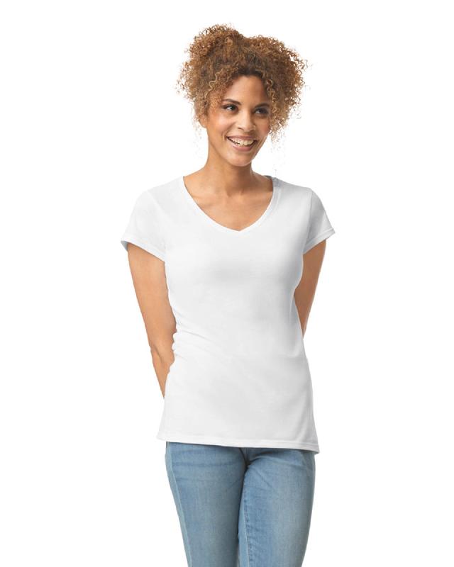 T-shirt femme col v Softstyle -  Réf: GI64V00L_0