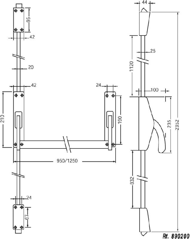 Antipanique cross-bar 89 l900 2points blanc - JPM - 890200-68-0z - 129470_0