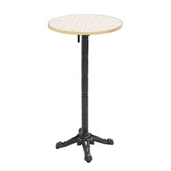 Oviala Business Table haute ronde 60 cm inclinable plateau terrazzo/doré et pied noir - blanc métal 112735_0