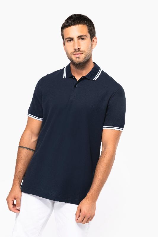 Polo homme manches courtes à liserés contrastés -  Réf: K272_0