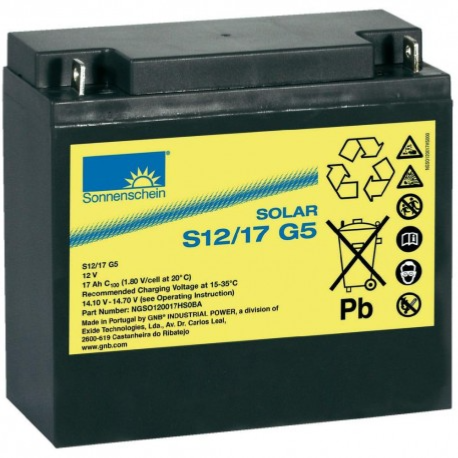 Batterie gel 12 v 17 ah S12/17 G5 solar SONNENSCHEIN_0