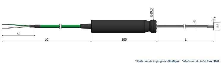 Thermocouple de surface avec poignée plastique - TS50_0