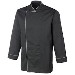 METRO PROFESSIONAL Veste de cuisine homme manches longues passepoilé noir T.L - L textile 7158-21_0