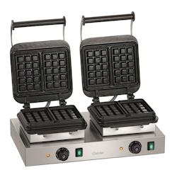 Bartscher Gaufrier inox double gaufre de Bruxelles, fonte émaillé, 4400 W, 220 V - MONO - argenté inox 370193_0