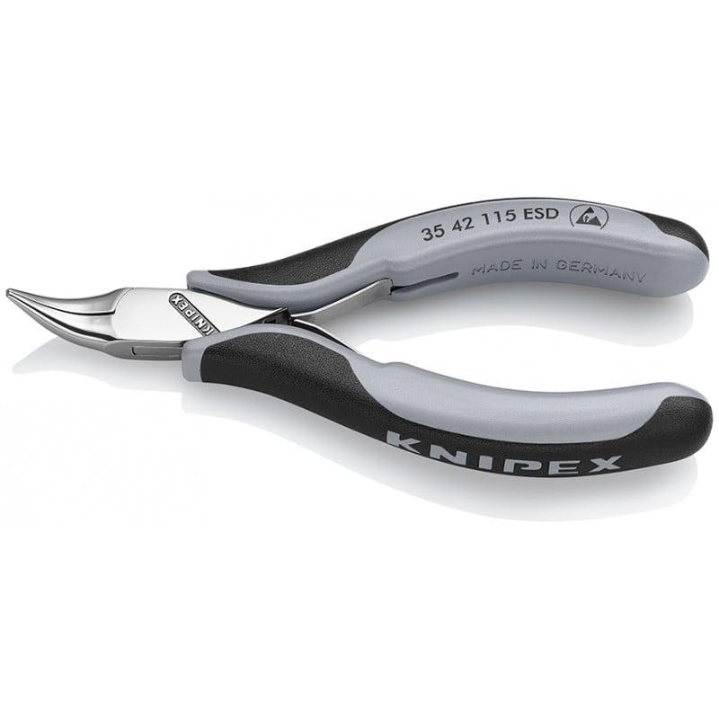 Pince de préhension - Becs plats lisses 45° - 115mm Bi-matière ESD Polie miroir - KNIPEX | 3542115ESD_0