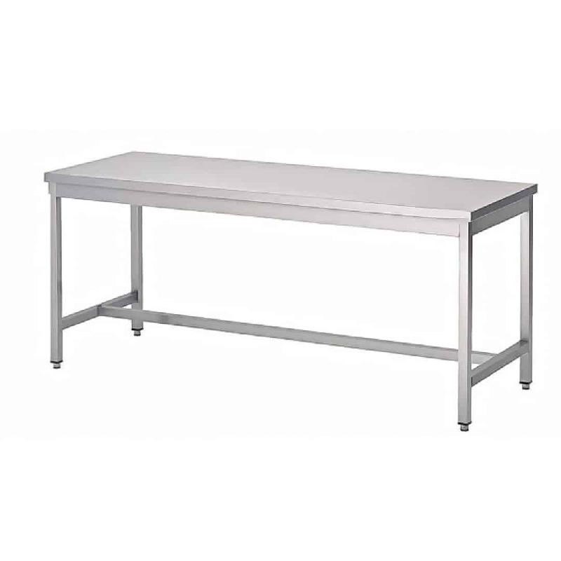 Table soudée bords droits, centrale, en inox AISI 304, P 700 mm (Longueur, mm: 1400 - Réf STC147-1)_0