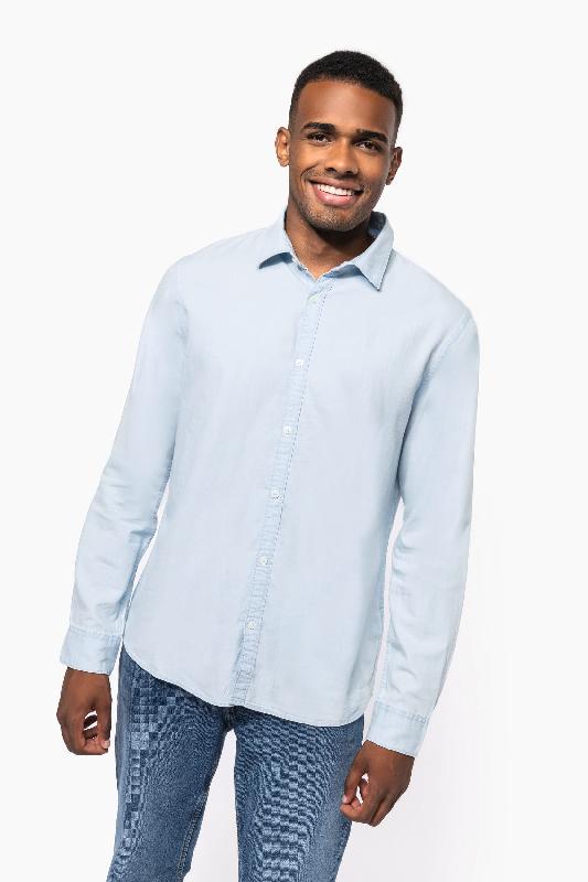 Chemise écoresponsable délavée coton twill homme -  Réf: KNS500_0