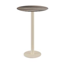 Essentials Urban mange-debout avec piètement sable + plateau rond HPL Tropical Wood HPL - Shopdeschefs - 130061270_0