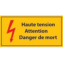 Panneau de Danger - Haute tension, Attention Danger de Mort - en Vinyle Souple   - 297 x 105 - Lot de 3_0