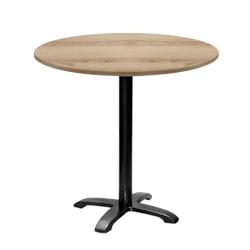Restootab - Table ronde Ø80cm - modèle Bazila chêne delano - marron fonte 3760371512669_0