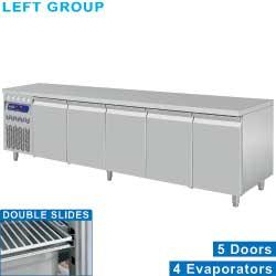 Table frigorifique ventilée  5 portes gn 1/1  groupe à gauche    dt274/pmgx_0