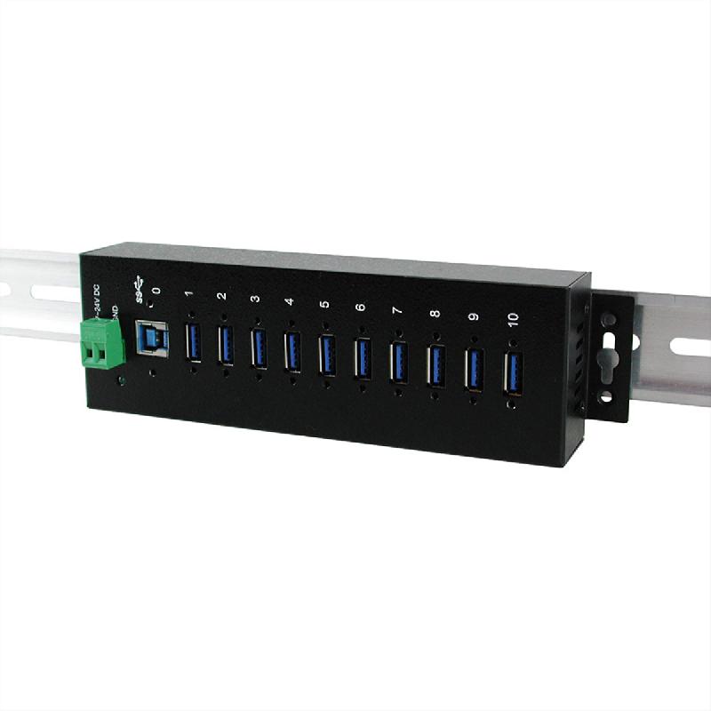 EXSYS EX-1110HMVS Hub à 10 ports USB 3.2,Gen1 protection de surtension et boîtier métal_0