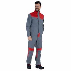 Lafont - Pantalon de travail avec poches genoux MUFFLER Gris / Rouge Taille XL - XL gris 3609705763356_0