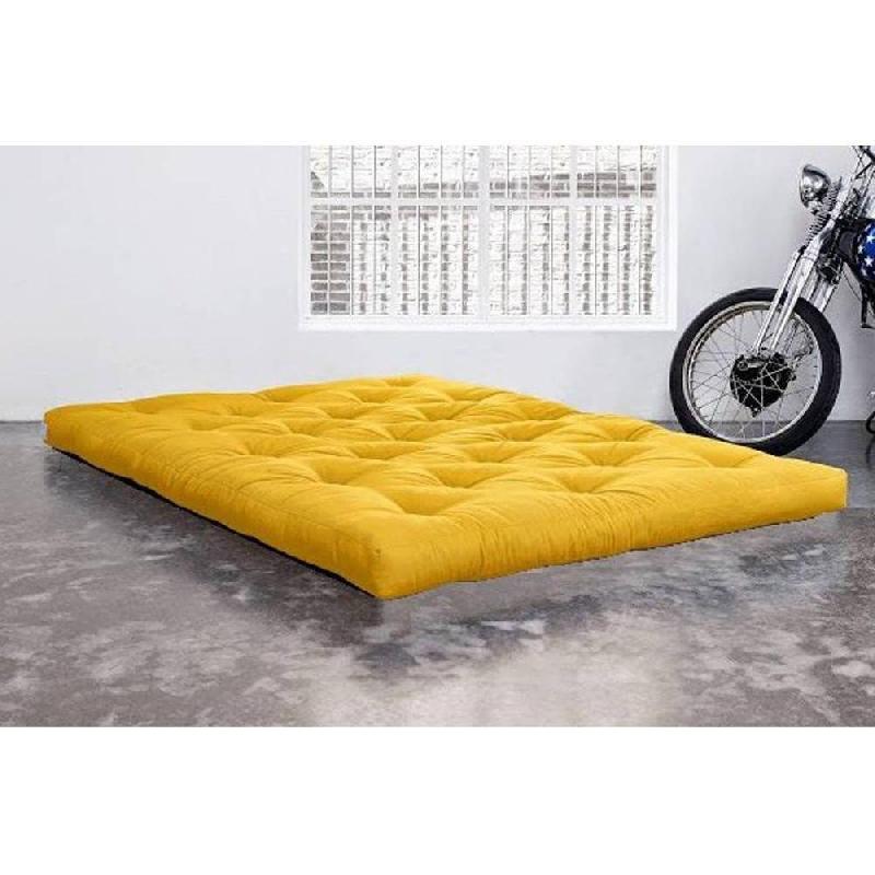 MATELAS FUTON POUR CANAPÉ ROOTS COULEUR JAUNE COUCHAGE 140 X 200 CM_0