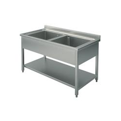 Virtus group Plonge, 2 Bacs, Sur Piètement, Avec Étagère Inférieure, 1000X700 mm - Virtus - SLG21047 - 0698142063566_0