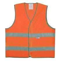 Gilet de sécurité orange 2 bandes rétroréfléchissantes   - M - Lot de 8_0