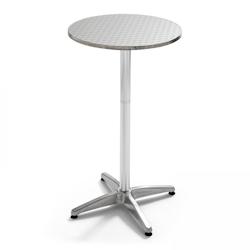 Oviala Business Table de bar ronde en aluminium gris - gris aluminium 104108_0