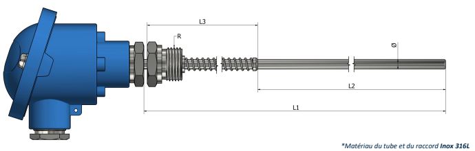 Thermistance avec tête de raccordement À ressort - HH60_0