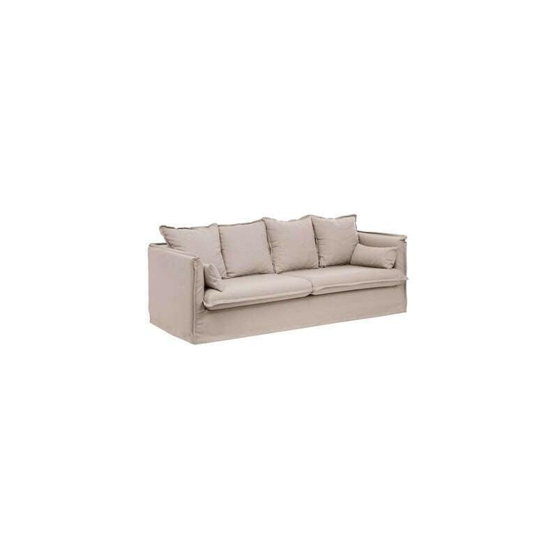 ATMOSPHERA CANAP CONVERTIBLE ODILON 3 PLACES BEIGE CR ATEUR D INT RIEUR LIN