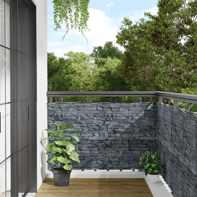Vidaxl écran d'intimité de jardin aspect pierre de rebord gris pvc 4005471_0