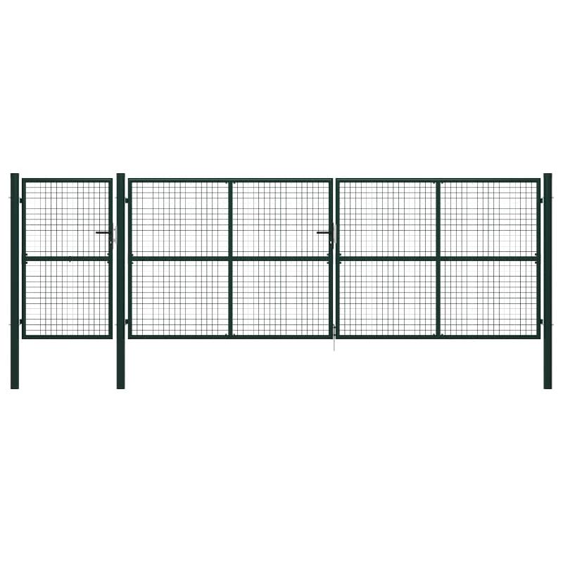 Vidaxl portail de jardin acier 500 x 150 cm vert 144319_0