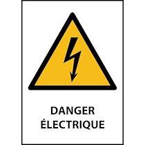 Panneau danger - Electricité - W012  - 210 x 148 - Vinyle souple autocollant - Lot de 3_0