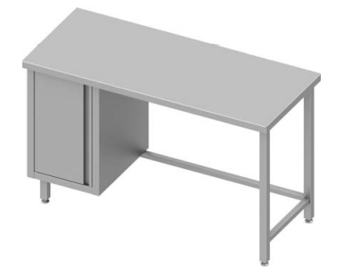 Table de travail inox centrale avec placard  à gauche sans étagère 1500x700x900 soudée - 932957150_0