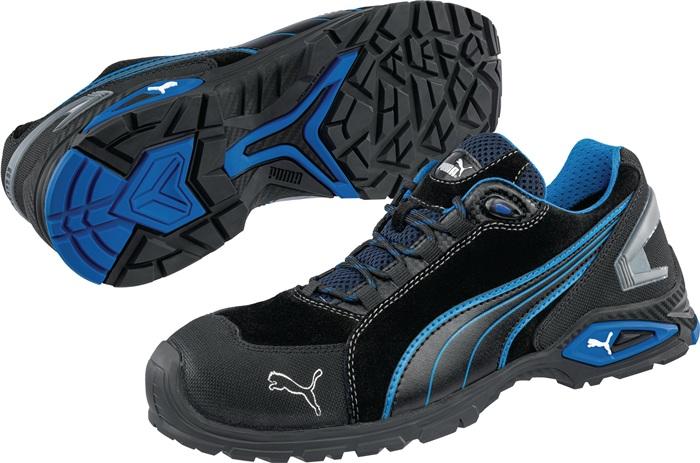 Chaussure de sécurité Rio Black Low taille 42 noir/bleu S3 SRC EN ISO 20345 cuir velours PUMA_0