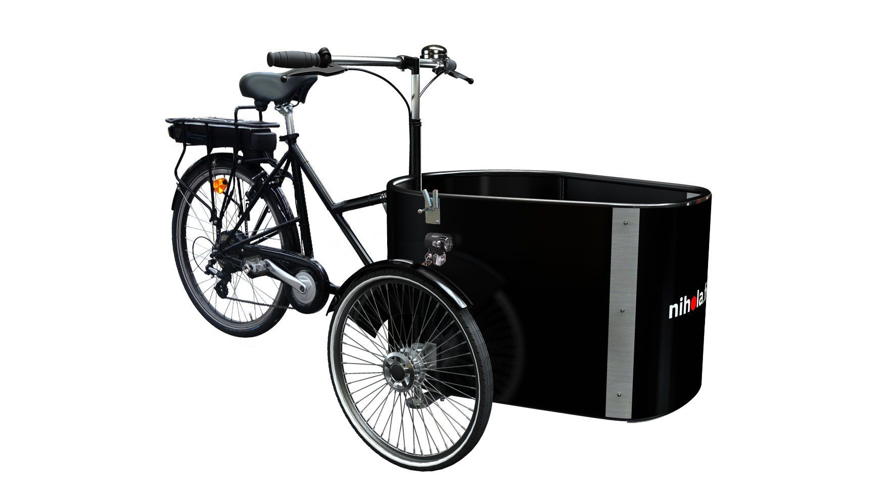 Triporteur électrique Nihola Cargo Single - 180L, 100kg, moteur Bafang 250W_0