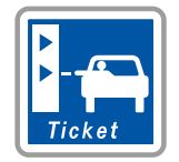 Panneau de signalisation indication: Présignalisation d'une borne de retrait de ticket de péage - C62_0
