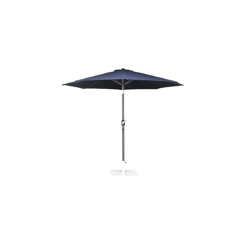 Parasol rond (H)2480 x (L)3000 x (P)3000 mm, en aluminium & polyester, bleu marine, SÉVILLE_0