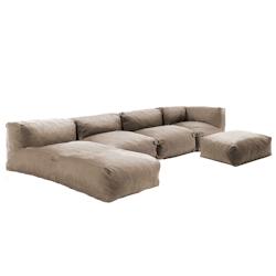 Oviala Business Salon de jardin modulable 5 places beige - beige polyester 112204_0