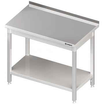 Table de travail inox adossée avec étagère 2300x600x900 soudée - 930056230_0