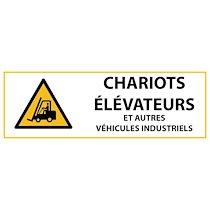 Panneau de danger - Chariots élévateurs et autres véhicules industriels - W014   - 450 x 150 - Vinyle souple autocollant - Lot de 2_0