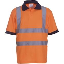 Polo haute visibilité manches courtes  HI VIZ orange fluo T.M Yoko - M polyester 6933883205610_0