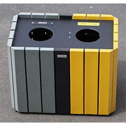 Corbeille tri 2 x 60 l en plastique recyclé - VAD COLLECTIVITES_0