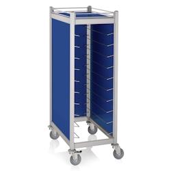 WAS Germany - Chariot à plateaux Trolley Cucina, pour plateaux 45,5 x 35,5 cm, bleu, 59,5 x 91 x 168 cm, aluminium (1966451) - bleu aluminium 4044925_0