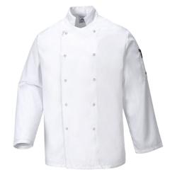 Portwest - Veste de cuisine manches longues SUFFOLK Blanc Taille L - L blanc 5036108106578_0