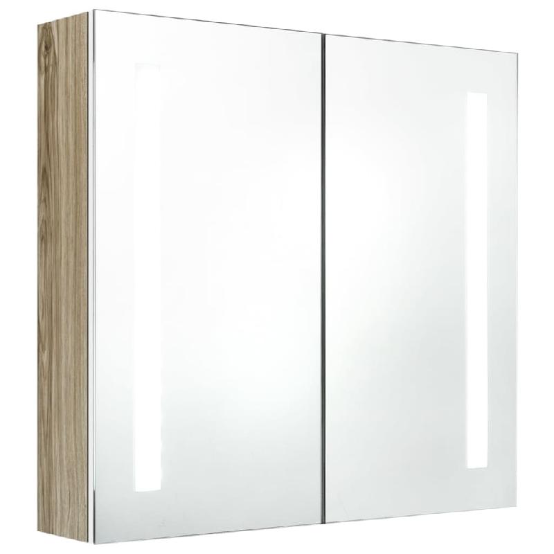 ARMOIRE DE SALLE DE BAIN À MIROIR LED BLANC 62 X 14 X 60CM CHÊNE 02_0006587_0