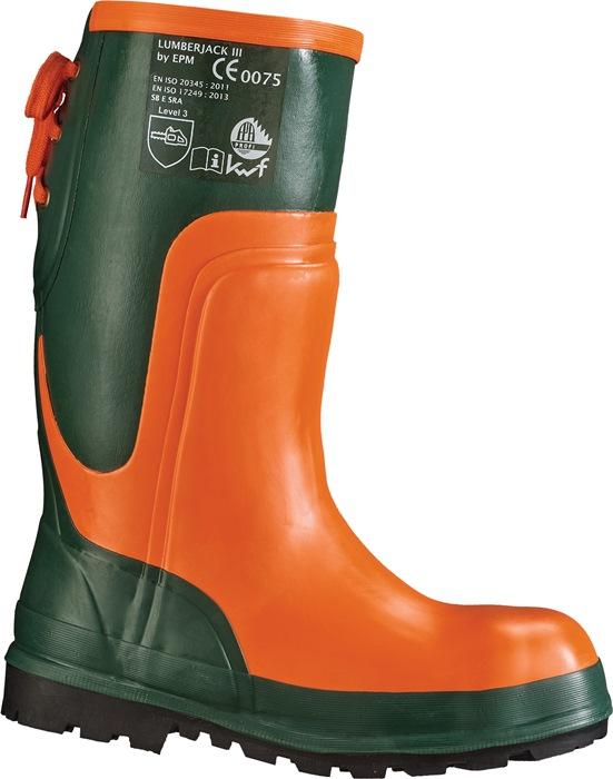 Botte de sécurité forestière Ulme pointure 43 olive/orange caoutchouc naturel SB E SRA EN ISO 20345 FELDTMANN_0