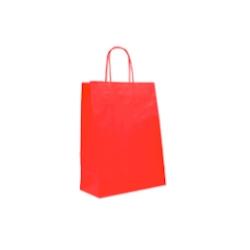 Déstockage // Sac papier rouge poignées ficelles 35+14x40cm - Vendu par 200 - 3760365409531_0