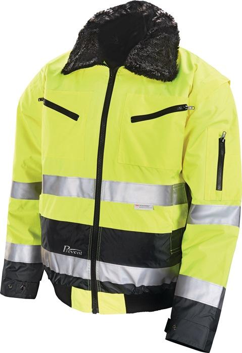 Blouson aviateur de signalisation taille XL jaune/gris 100 % PES PREVENT_0