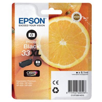 Epson 33XL 'Oranges' Cartouche d'encre originale grande capacité Claria Premium (C13T33614012) - Noir Photo_0