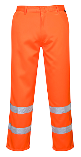 Pantalon hi-vis poly-coton orange e041, m_0