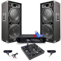 Pack Sono Enceintes 4000W + Mini table de mixage 4 canaux USB MP3 Effets Sound + Ampli AX 3000W+clé USB 32Go - 3666638044433_0