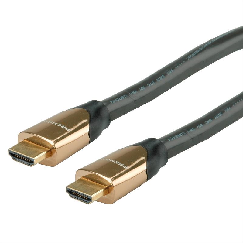 Roline premium câble hdmi ultra hd avec ethernet, 4k, m/m, noir, 7,5 m_0