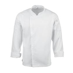 Veste de cuisine mixte légère à fermeture éclair Hartford Chef Works Urban blanche S - S blanc BB264-S_0