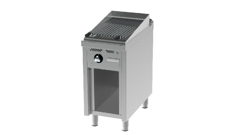 Barbecue à gaz professionnel sur placard ouvert 400x750x945 mm avec grille en v - B7504E_0